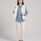 Sherpa-Lined Quilted Gilet with V-Neck