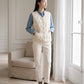 Sherpa-Lined Quilted Gilet with V-Neck