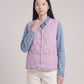 Sherpa-Lined Quilted Gilet with V-Neck