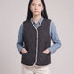 Sherpa-Lined Quilted Gilet with V-Neck