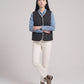 Sherpa-Lined Quilted Gilet with V-Neck
