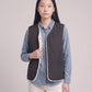 Sherpa-Lined Quilted Gilet with V-Neck