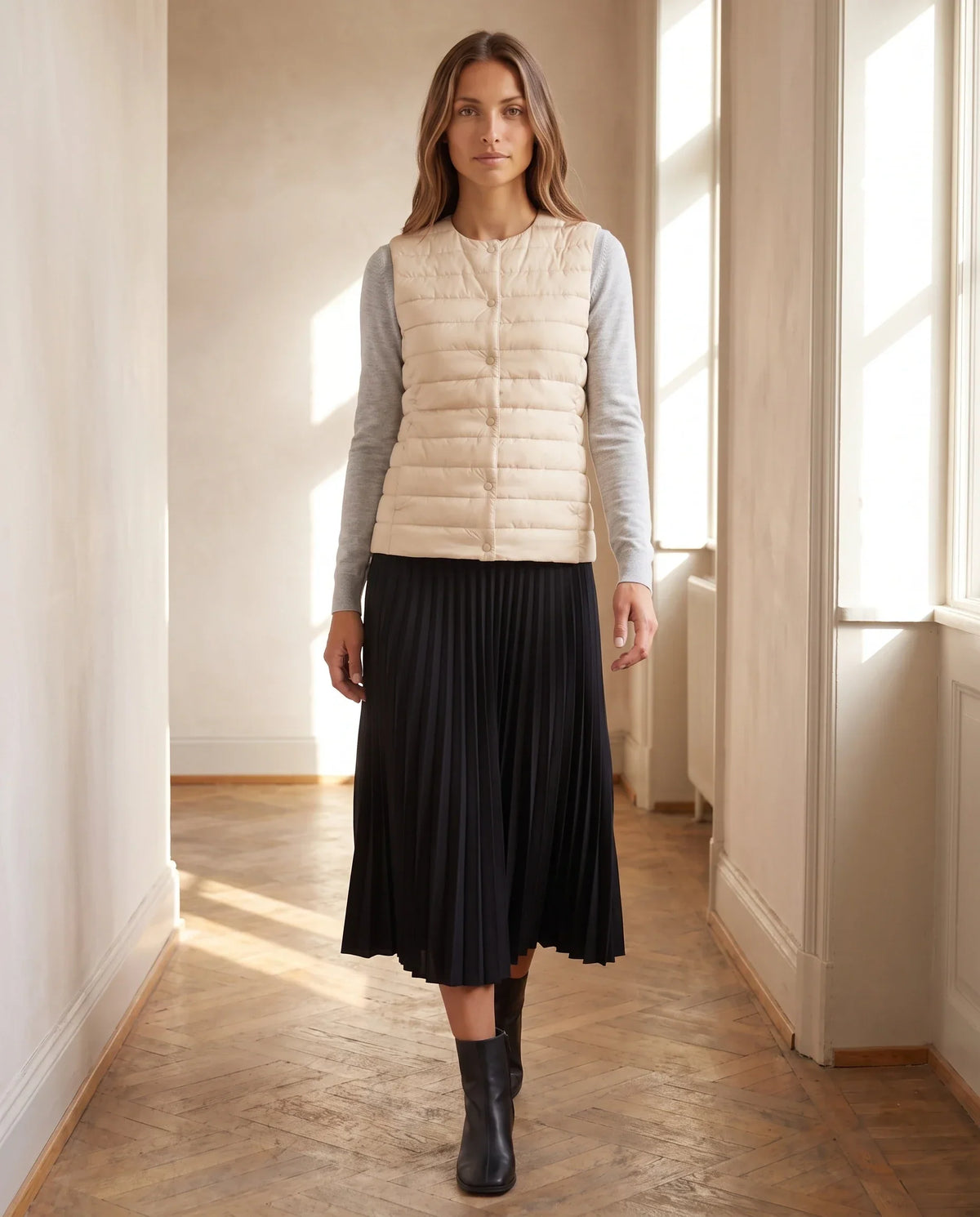 Lightweight Puffer Gilet with Convertible Collar