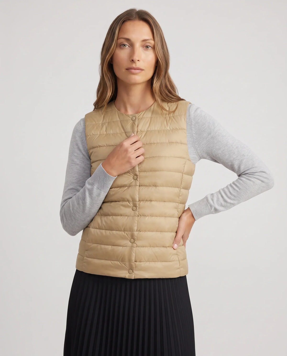 Lightweight Puffer Gilet with Convertible Collar