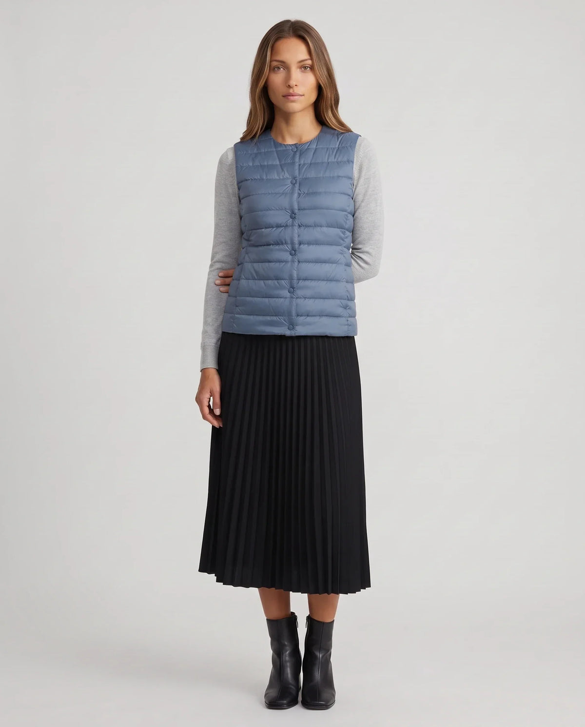 Lightweight Puffer Gilet with Convertible Collar