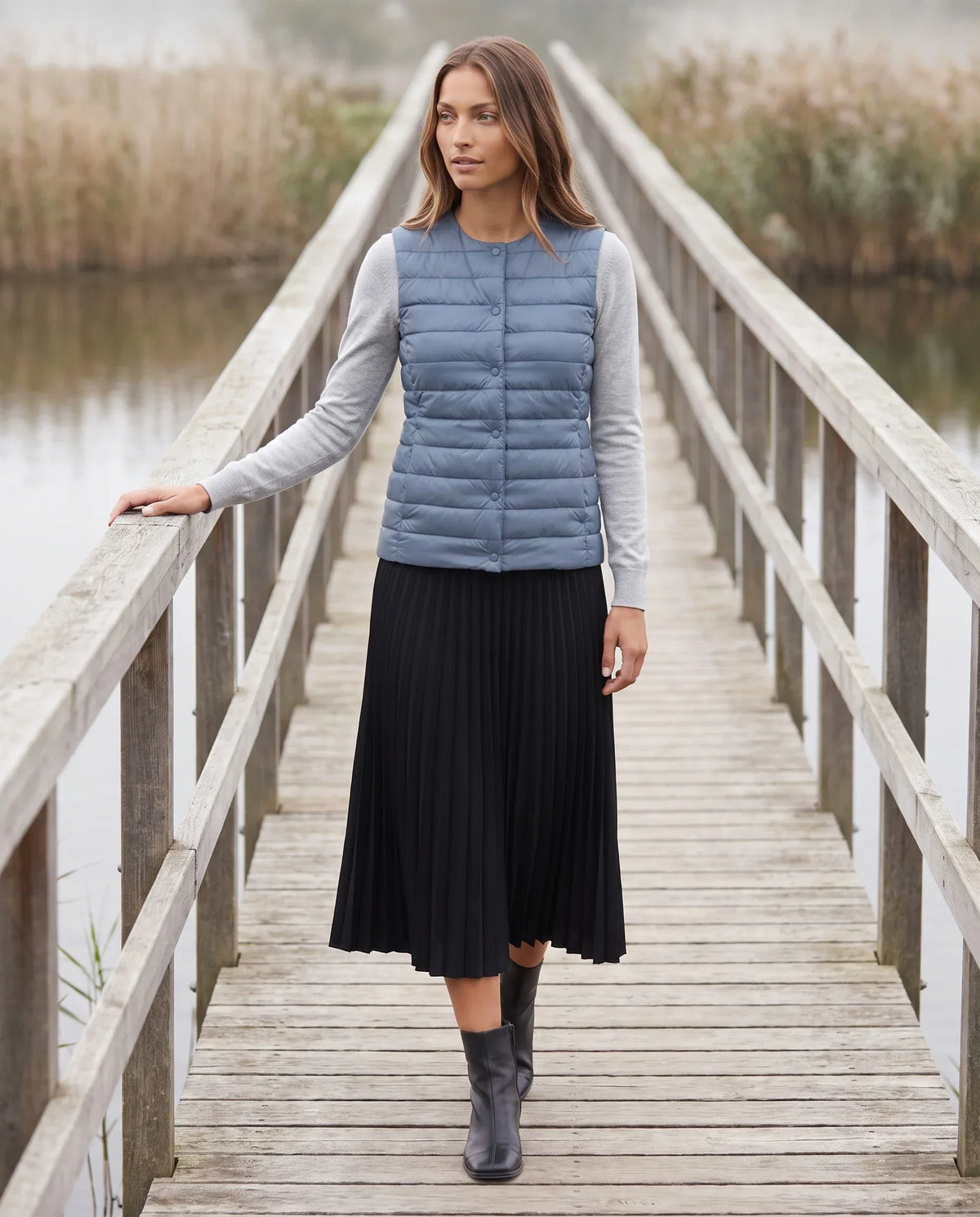 Lightweight Puffer Gilet with Convertible Collar