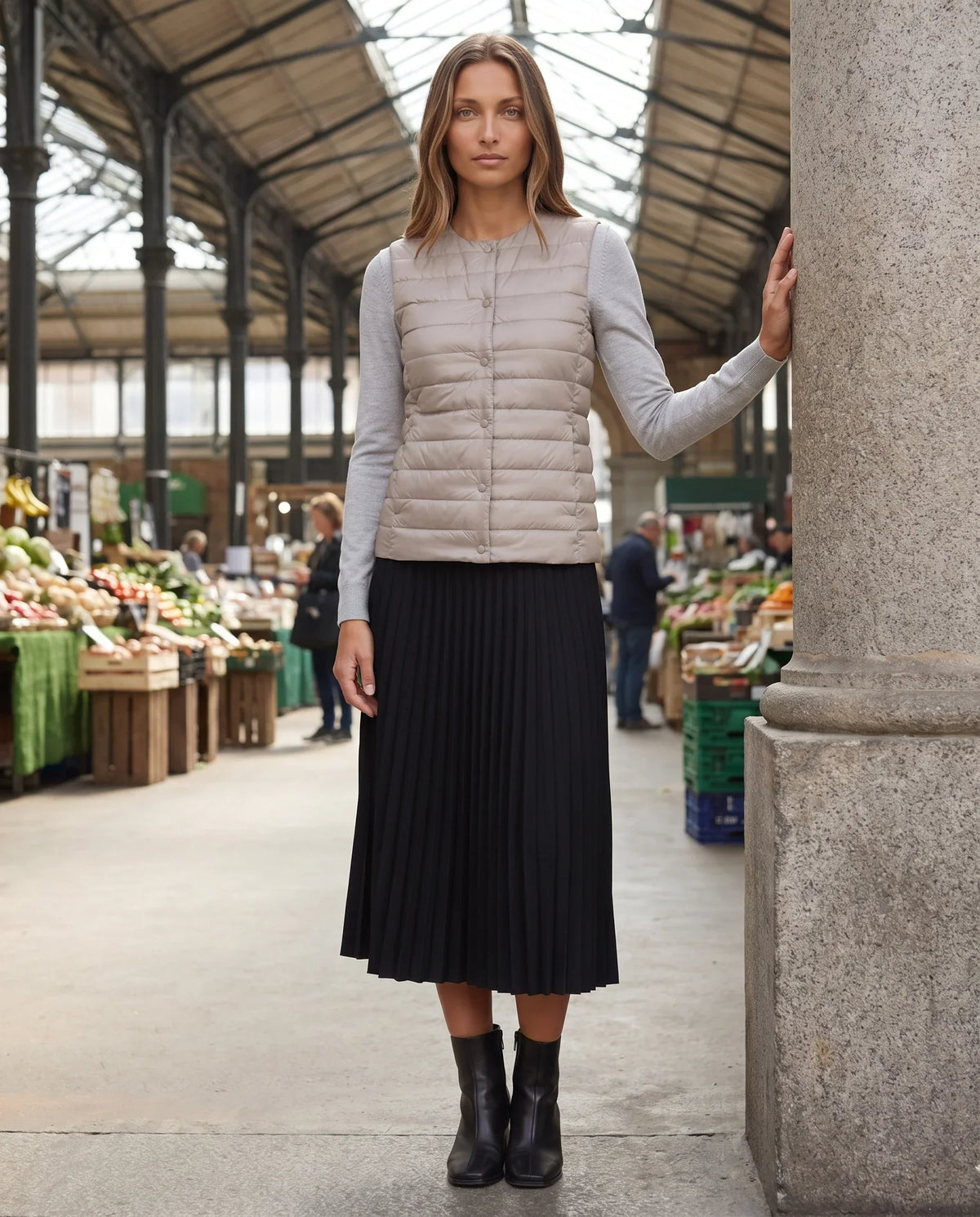 Lightweight Puffer Gilet with Convertible Collar