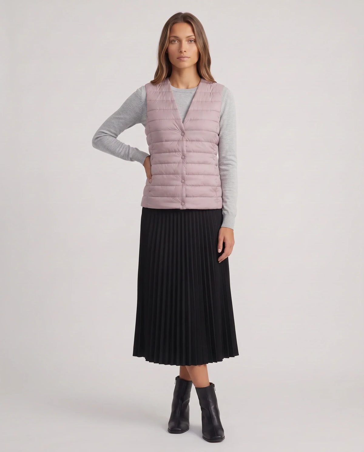 Lightweight Puffer Gilet with Convertible Collar