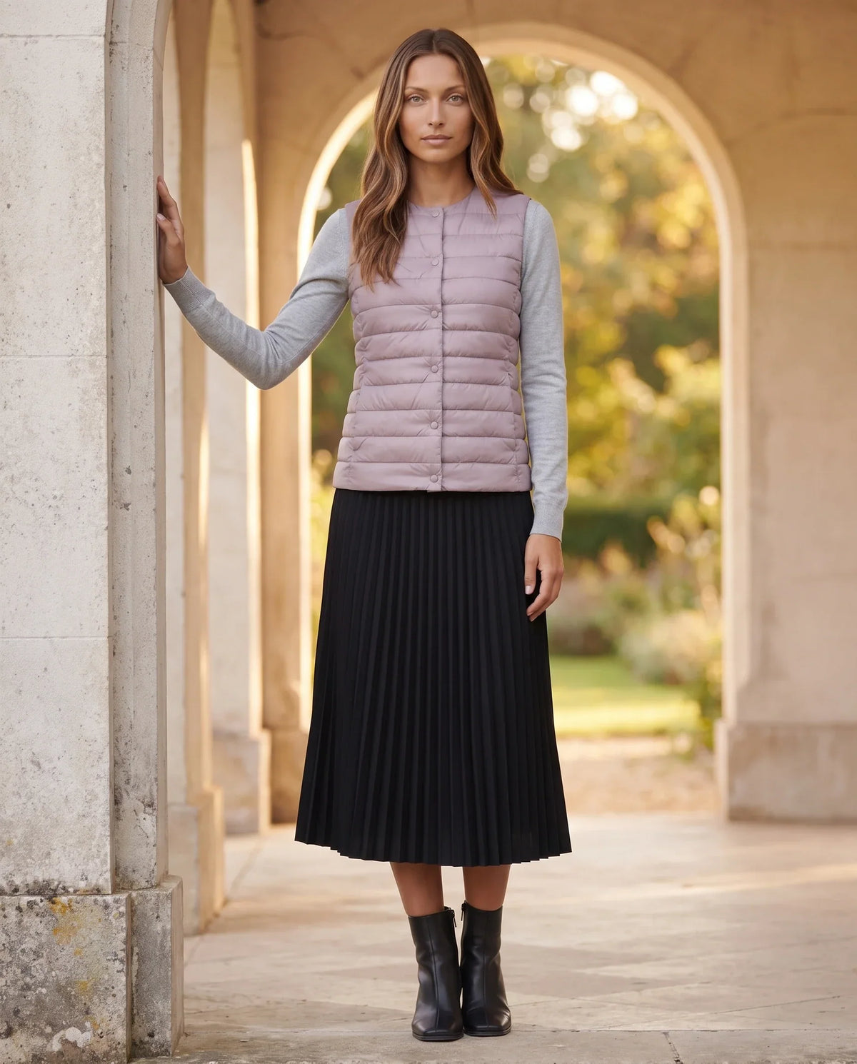 Lightweight Puffer Gilet with Convertible Collar