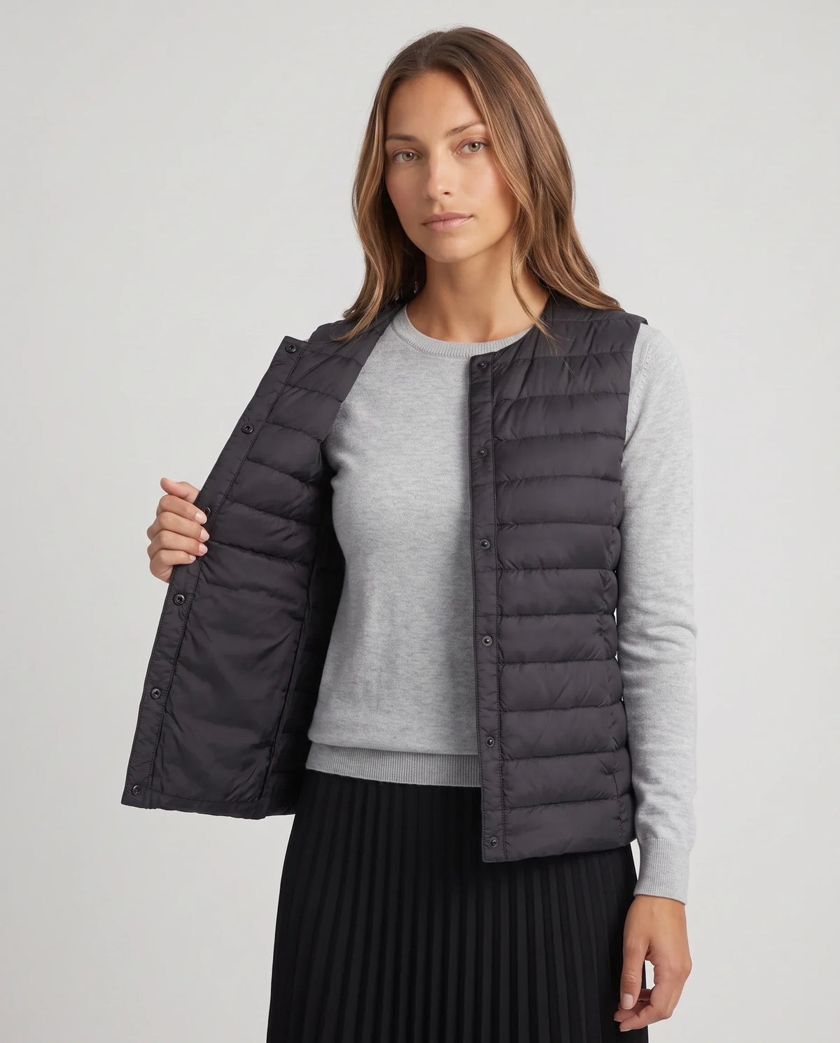Lightweight Puffer Gilet with Convertible Collar