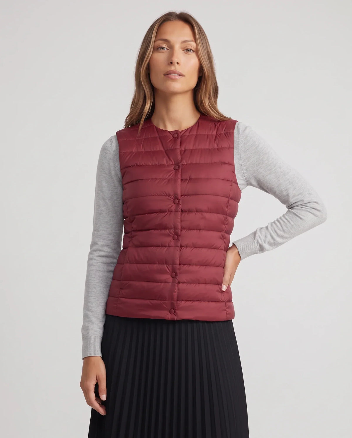 Lightweight Puffer Gilet with Convertible Collar