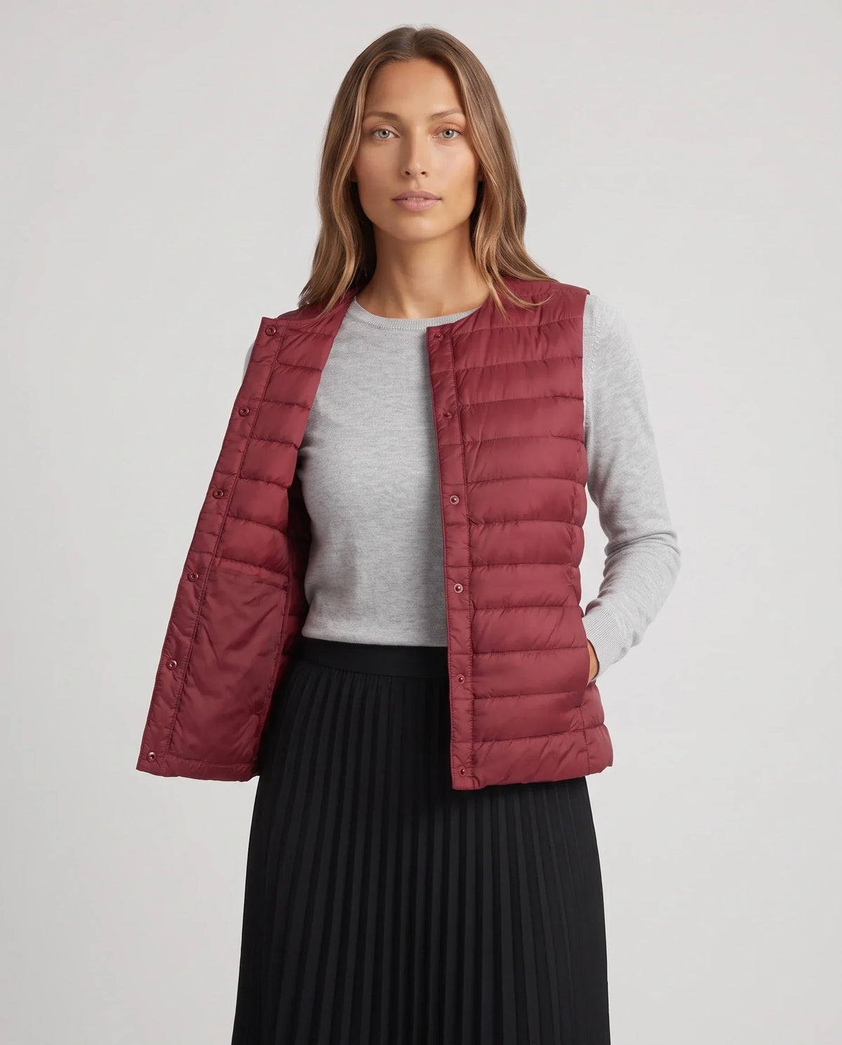 Lightweight Puffer Gilet with Convertible Collar
