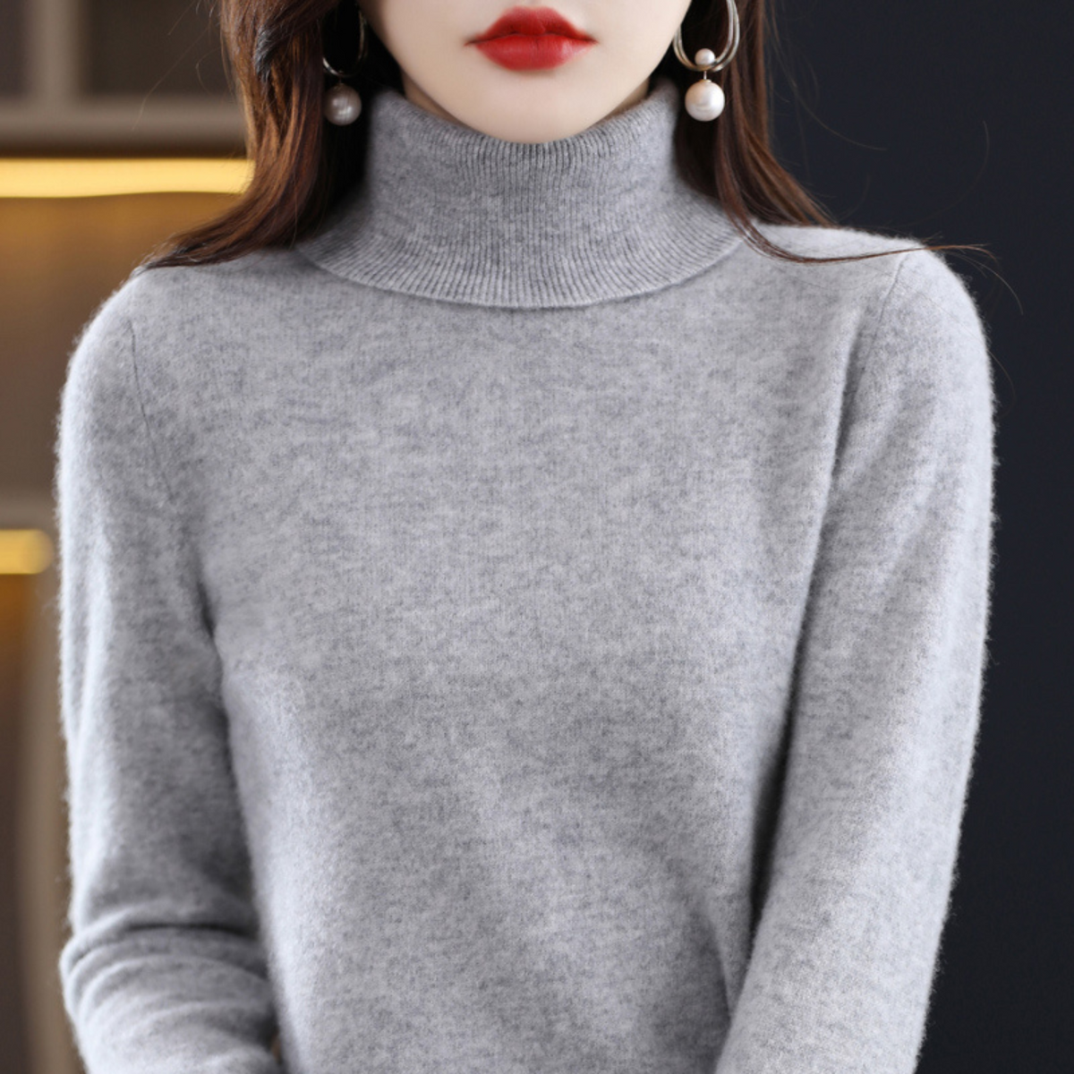 Cashmere-Feel Effortless Roll Neck Jumper