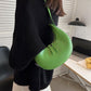 Crescent Bag Faux Leather with Zip and Silver-Tone Hardware