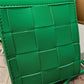 Phone Bag Faux Leather Woven with Top Handles and Strap