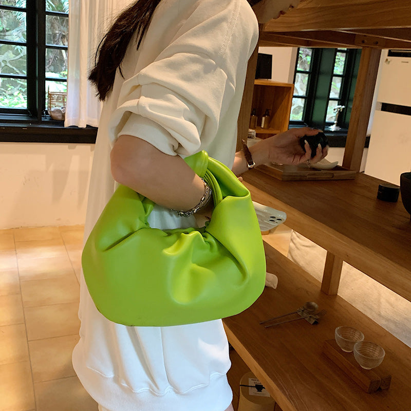 Top Handle Bag Faux Leather with Knotted Handle