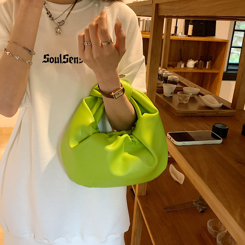 Top Handle Bag Faux Leather with Knotted Handle