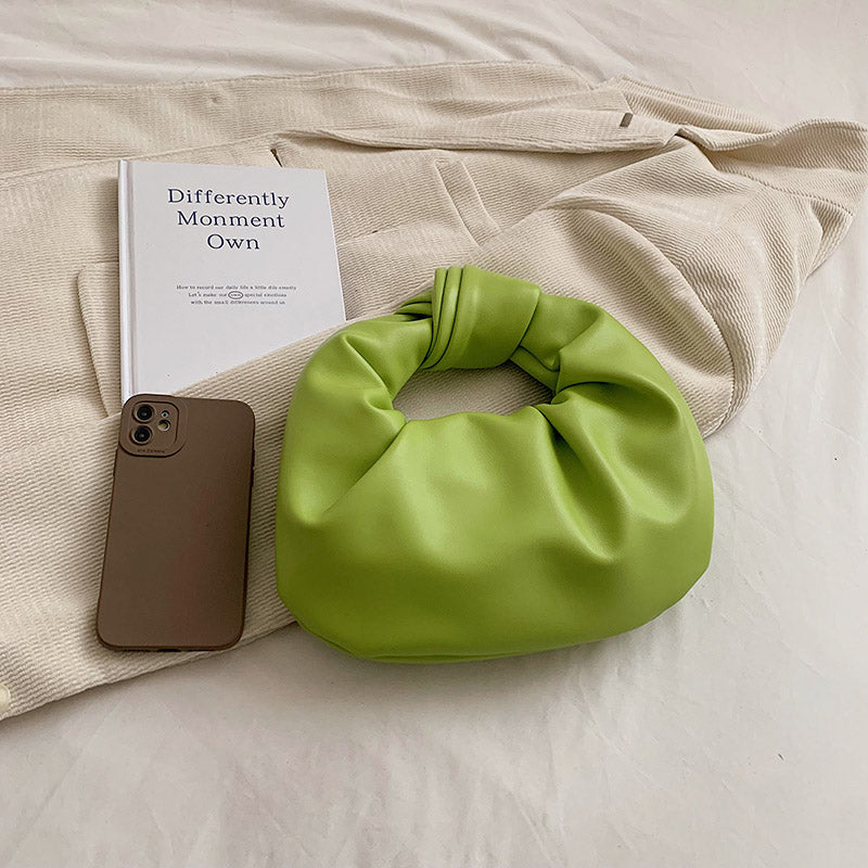 Top Handle Bag Faux Leather with Knotted Handle