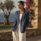 Blazer Linen Classic with Notched Lapel and Patch Pockets