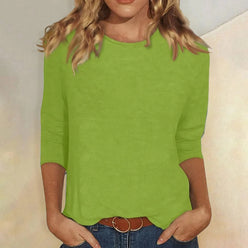 Smooth Solid Knit Crew Neck Top