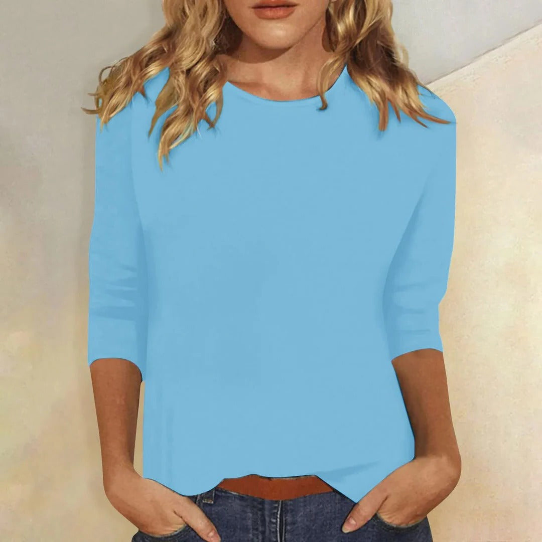 Smooth Solid Knit Crew Neck Top