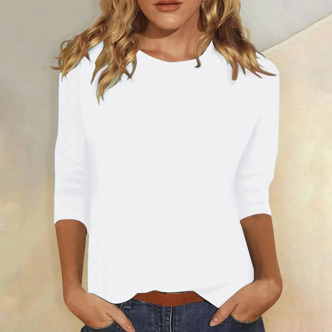 Smooth Solid Knit Crew Neck Top