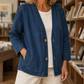 Jacket Washed Cotton Collarless with Two-Button Front
