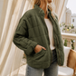 Quilted Jacket Polyester Relaxed with Square-Grid Quilting and Zip