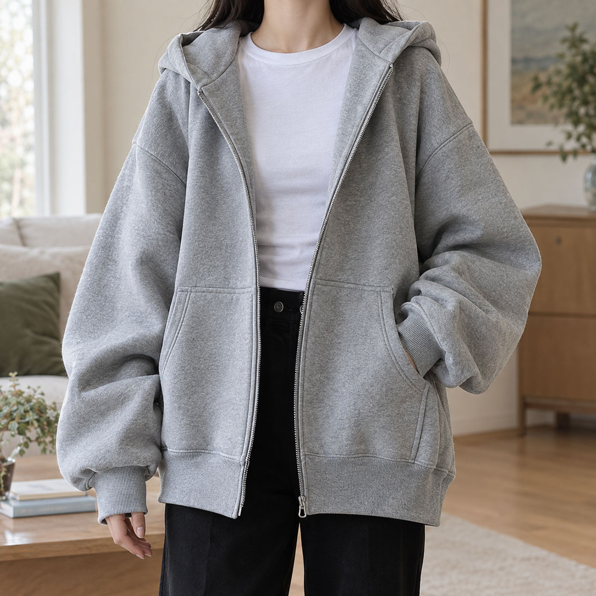 Oversized Full-Zip Hoodie