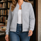 Bomber Jacket Polyester with Raised Geometric Texture and Full Zip
