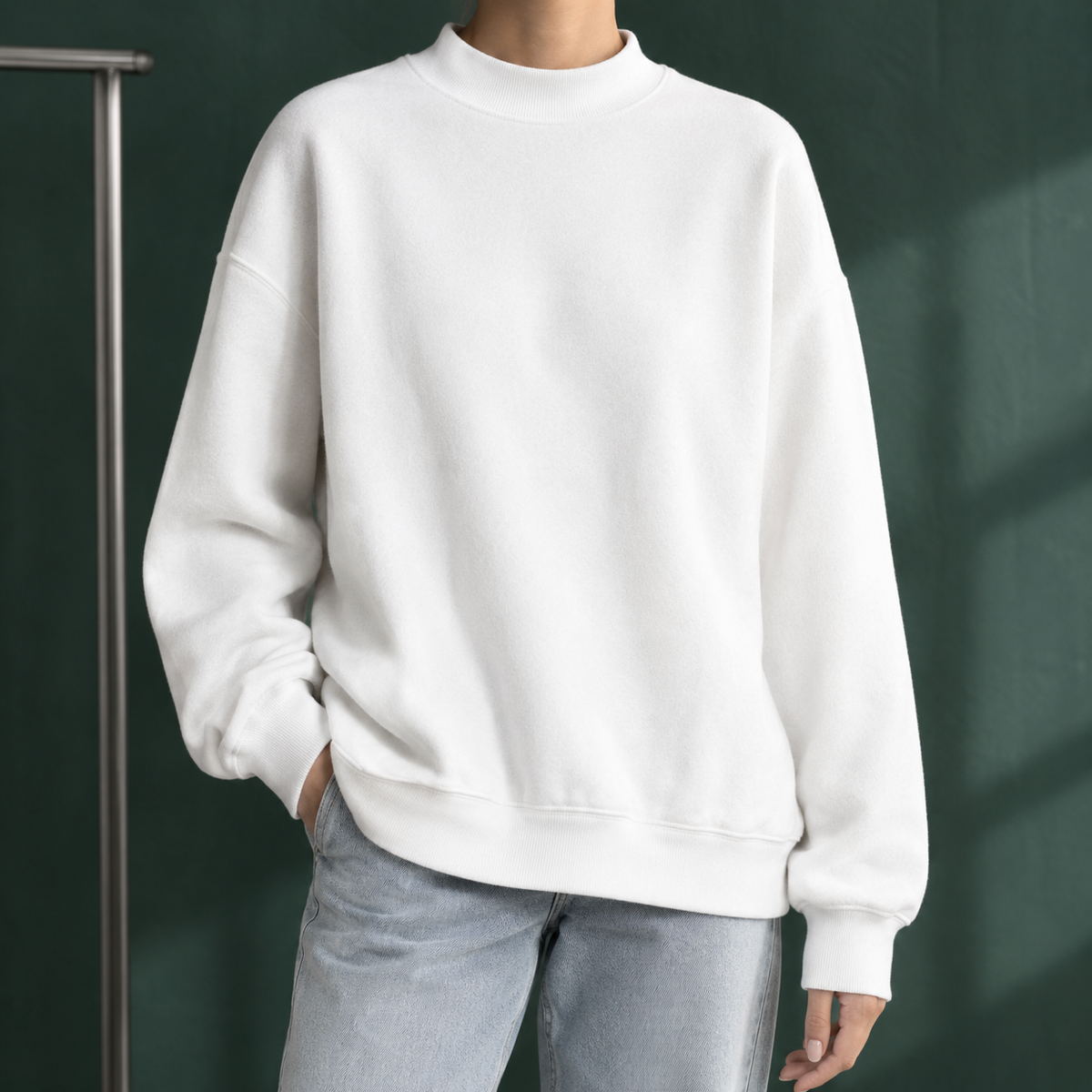 Relaxed Mock Neck Jumper