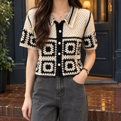 Geometric Crochet Cardigan