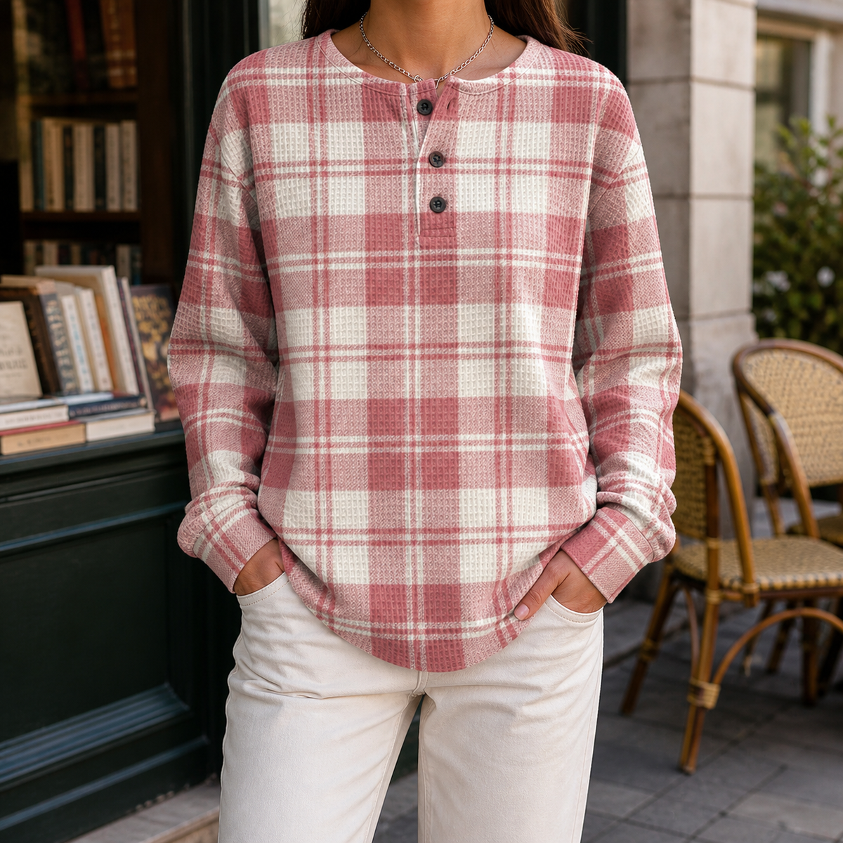 Check Henley Jumper