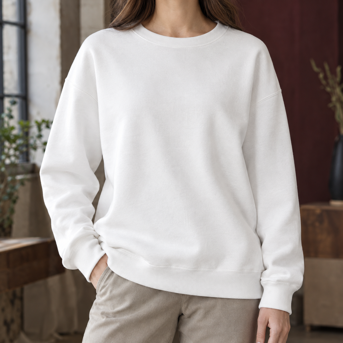 Relaxed Dropped Shoulder Sweatshirt