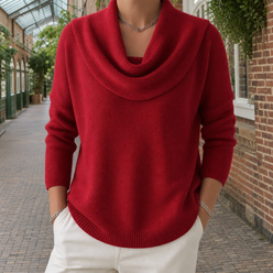 Cowl Neck Jumper with Dropped Shoulders