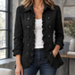 Jacket Polyester Fitted with Floral Appliqué, Twin Buttons and Ruffles