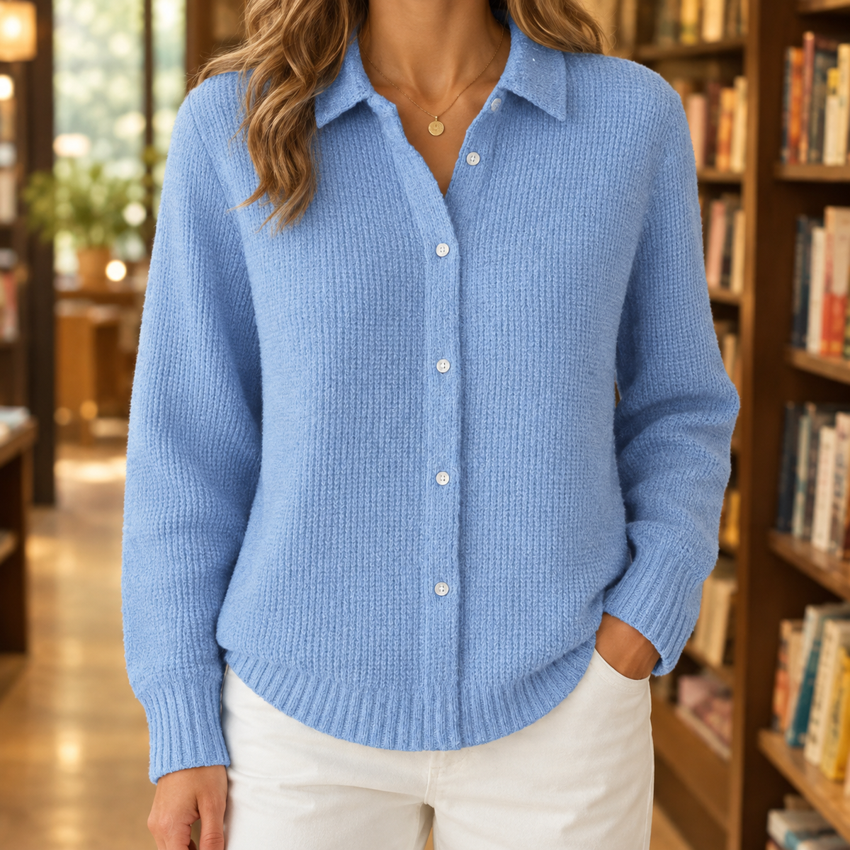 Collared Cotton-Blend Jumper