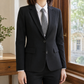 Blazer Polyester Tailored with Front Seaming and Two-Button Front