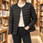 Quilted Jacket Polyester Slim Short with Round Neckline and Snap Front