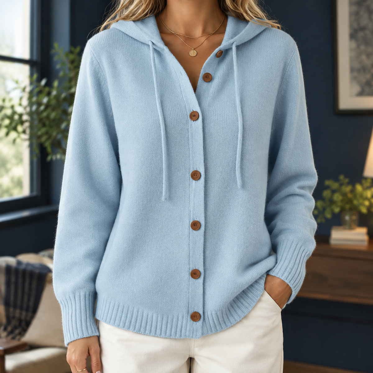 Hooded Cotton-Blend Cardigan