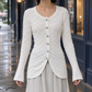 Linen-Blend Sculpted Texture Cardigan