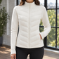 Quilted Jacket Polyester Chevron Quilting with Stand Collar and Zip