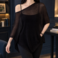 Asymmetric Silk-Blend Knit Top