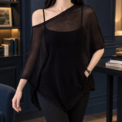 Asymmetric Silk-Blend Knit Top