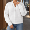 Bomber Jacket Cotton Blend Quilted with Full Zip and Ribbed Cuffs