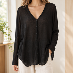 Cotton-Blend Draped Cardigan