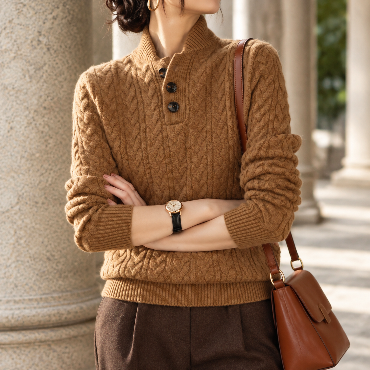 Textured Cable Knit Jumper