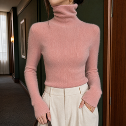 Slim Fine Rib Roll Neck Jumper