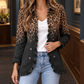 Ruffle Jacket Polyester with Pointed Collar and Double-Row Buttons