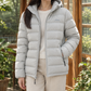 Puffer Jacket White Duck Down Filled with Hood and Full Zip